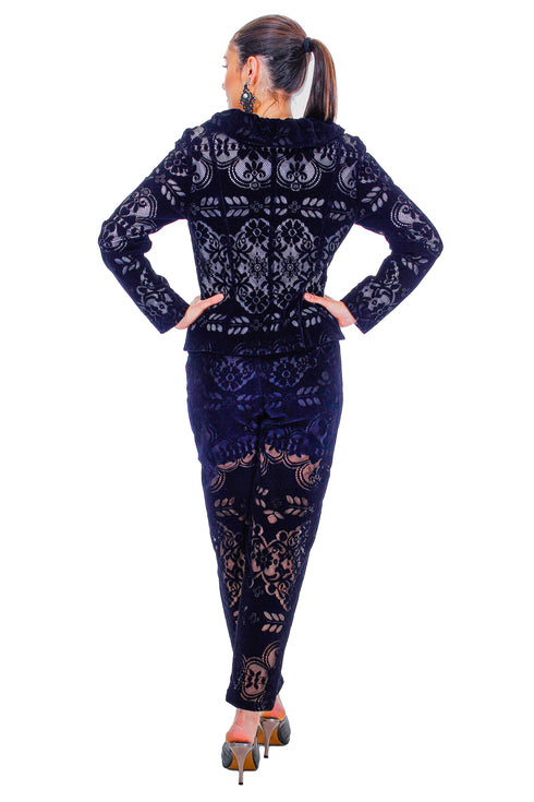 Sacou catifea brodata